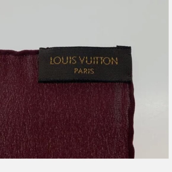 Sold - Louis Vuitton LV bordeaux 100% silk scarf - Picture 3 of 4